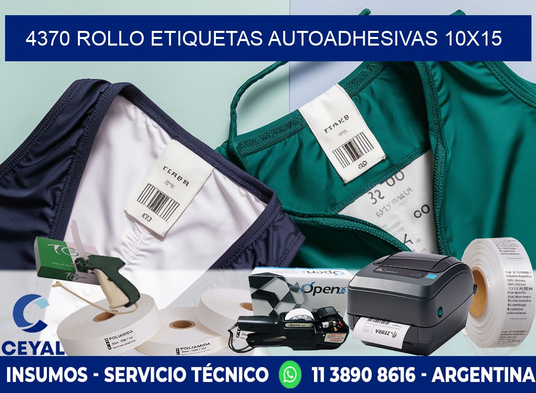 4370 Rollo Etiquetas autoadhesivas 10x15