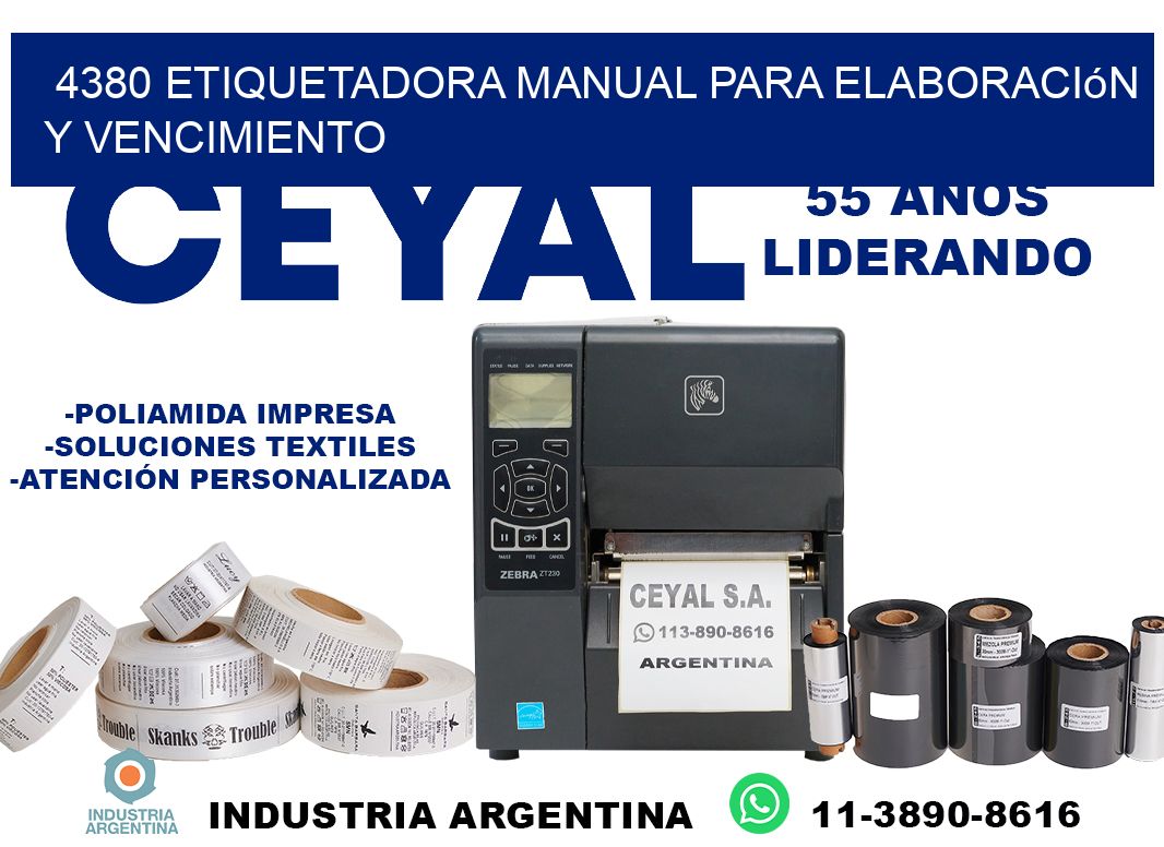 4380 etiquetadora manual para elaboración y vencimiento