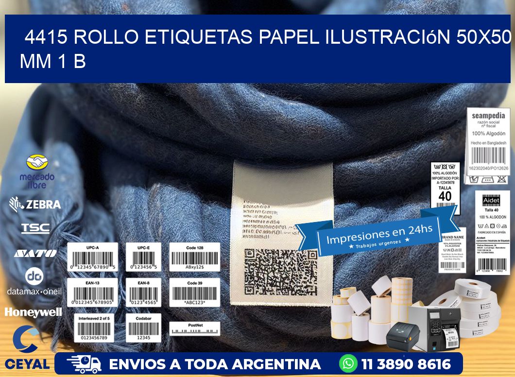 4415 Rollo Etiquetas Papel Ilustración 50x50 Mm 1 B