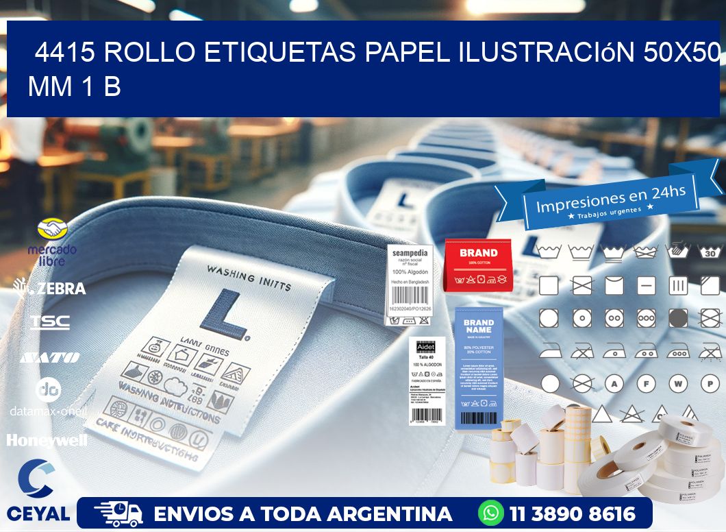4415 Rollo Etiquetas Papel Ilustración 50x50 Mm 1 B