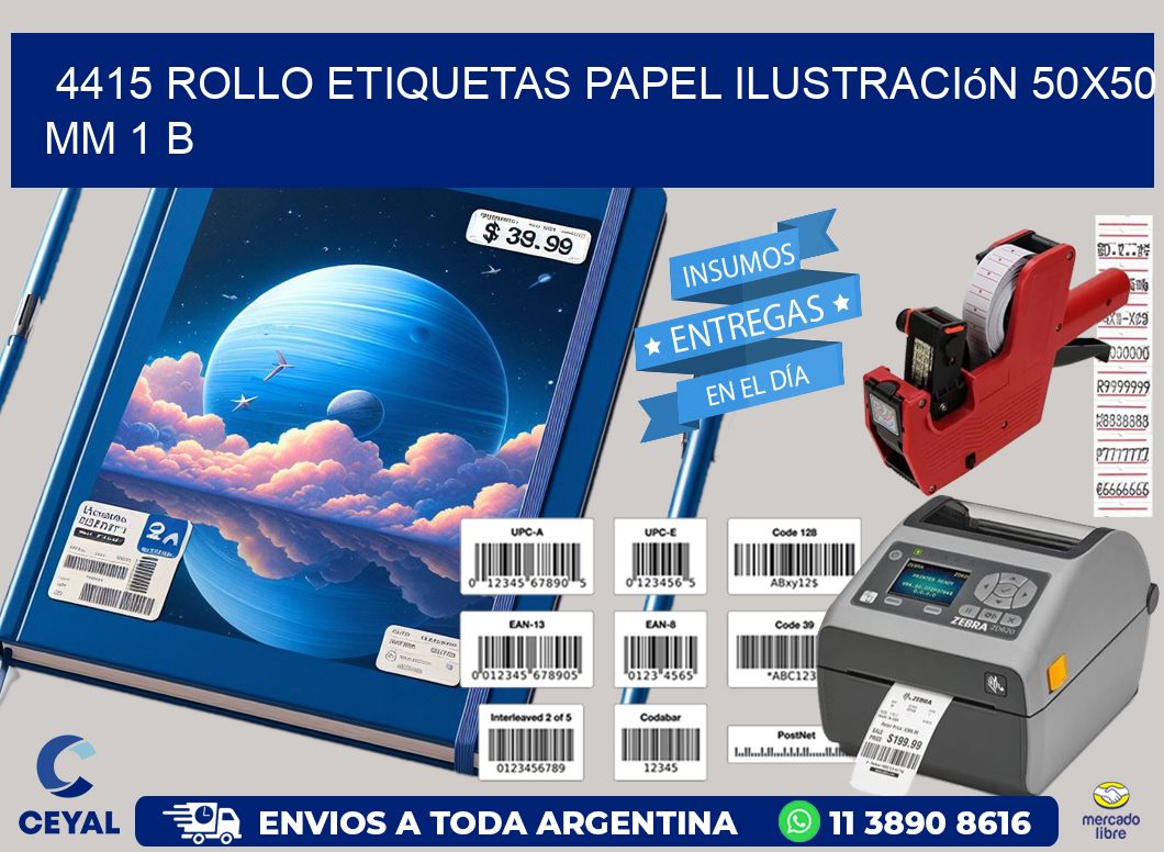 4415 Rollo Etiquetas Papel Ilustración 50x50 Mm 1 B