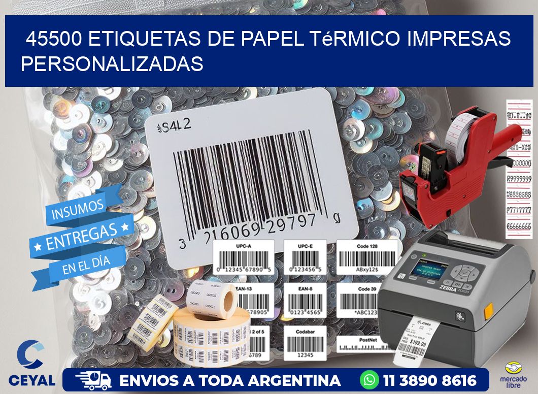 45500 Etiquetas de papel térmico impresas personalizadas