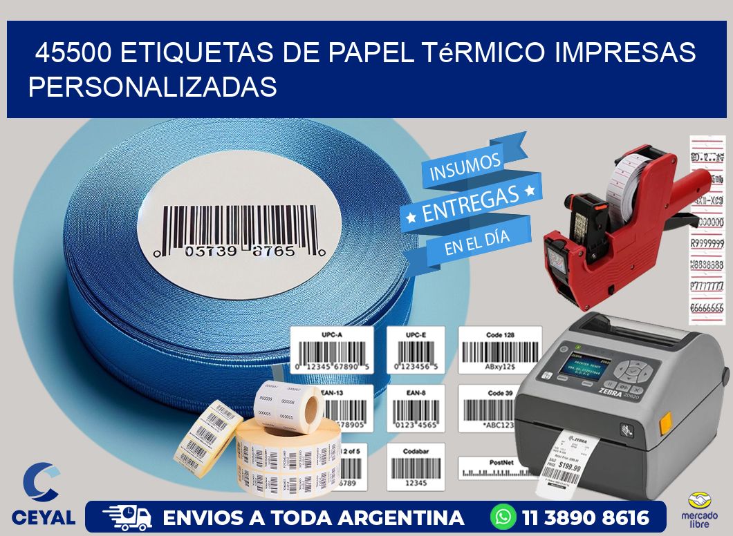 45500 Etiquetas de papel térmico impresas personalizadas
