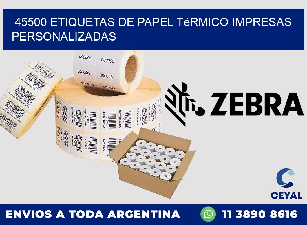 45500 Etiquetas de papel térmico impresas personalizadas
