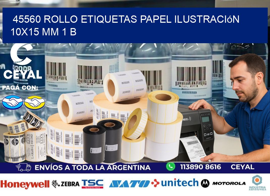 45560 Rollo Etiquetas Papel Ilustración 10x15 Mm 1 B