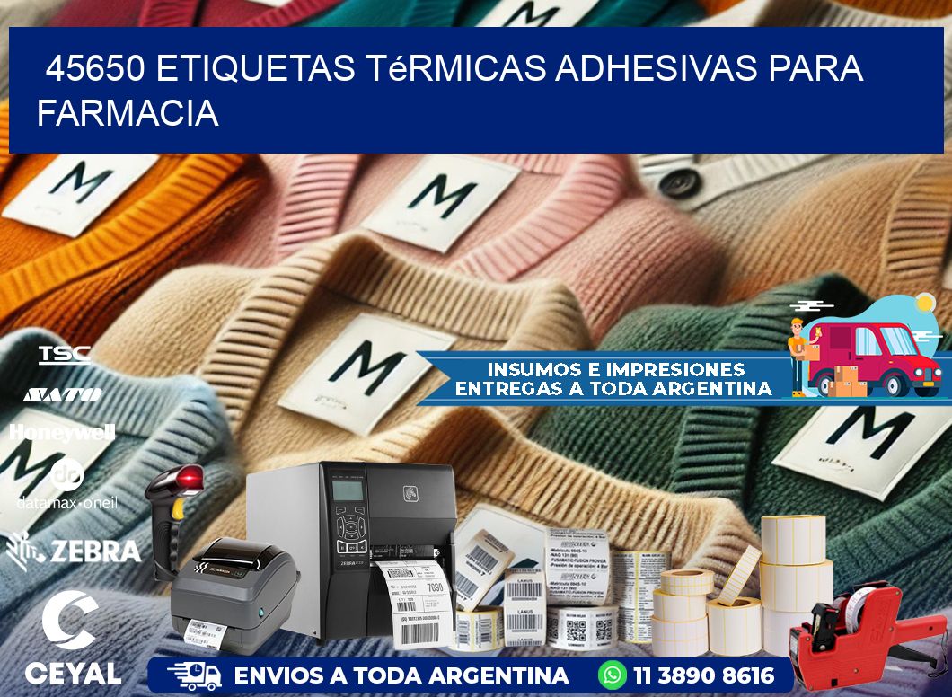 45650 etiquetas térmicas adhesivas para farmacia