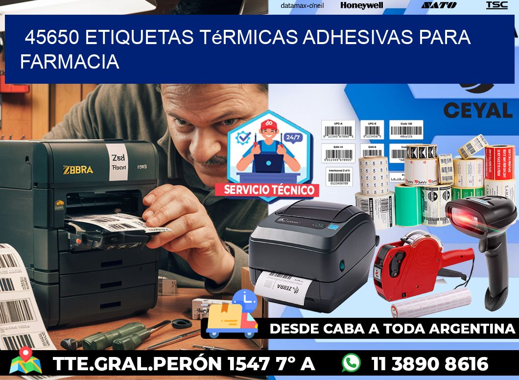 45650 etiquetas térmicas adhesivas para farmacia