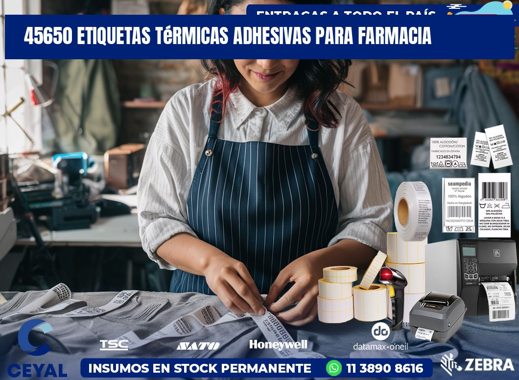 45650 etiquetas térmicas adhesivas para farmacia