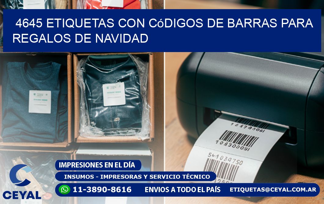 4645 etiquetas con códigos de barras para regalos de navidad