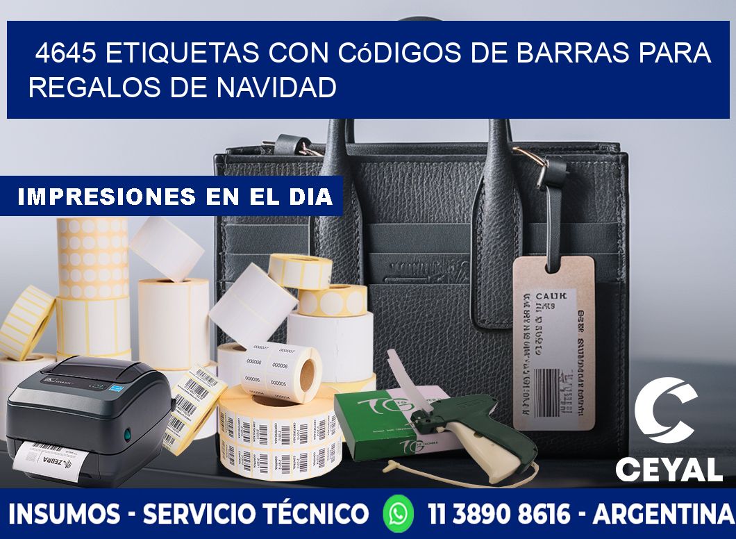 4645 etiquetas con códigos de barras para regalos de navidad