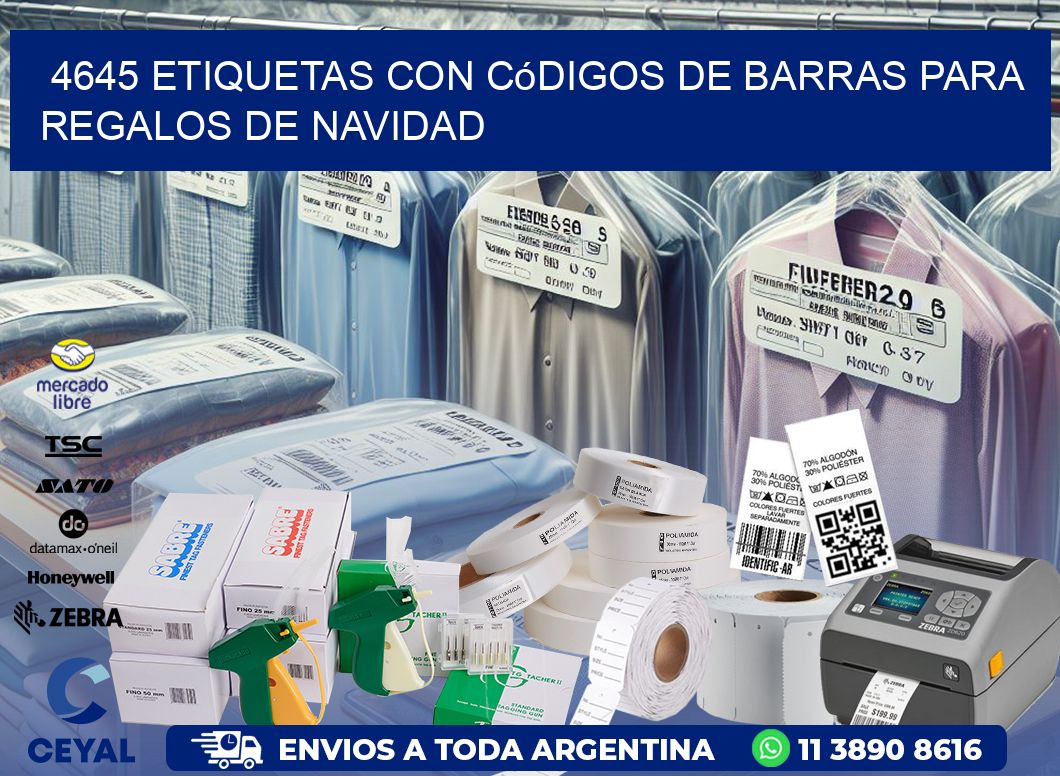 4645 etiquetas con códigos de barras para regalos de navidad