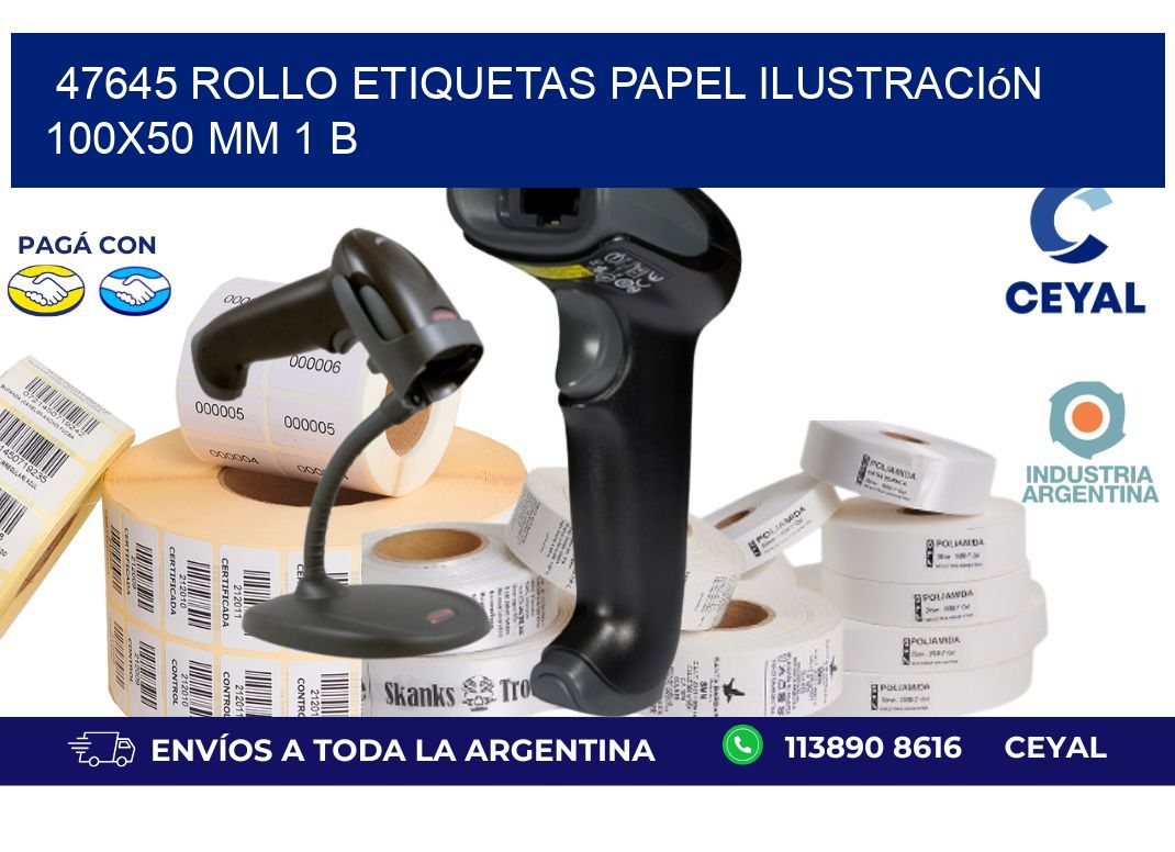 47645 Rollo Etiquetas Papel Ilustración 100x50 Mm 1 B