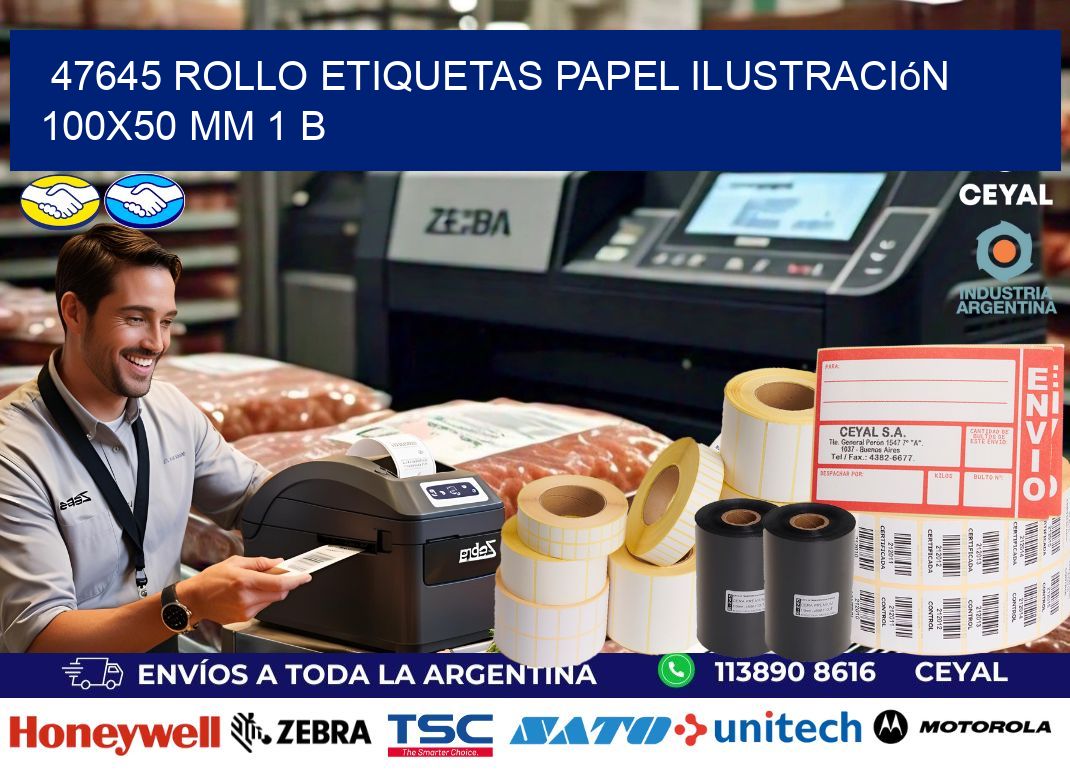 47645 Rollo Etiquetas Papel Ilustración 100×50 Mm 1 B