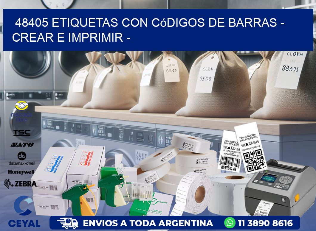 48405 etiquetas con códigos de barras – Crear e imprimir –