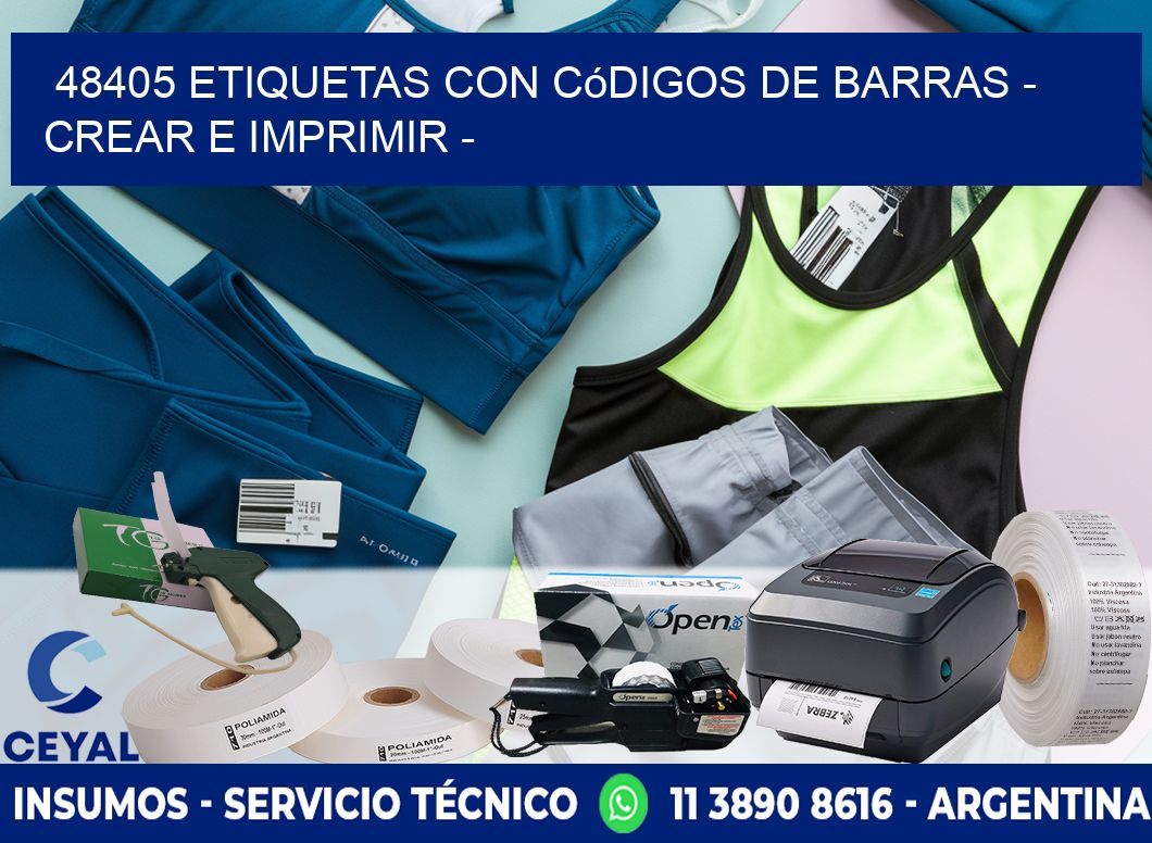 48405 etiquetas con códigos de barras - Crear e imprimir -