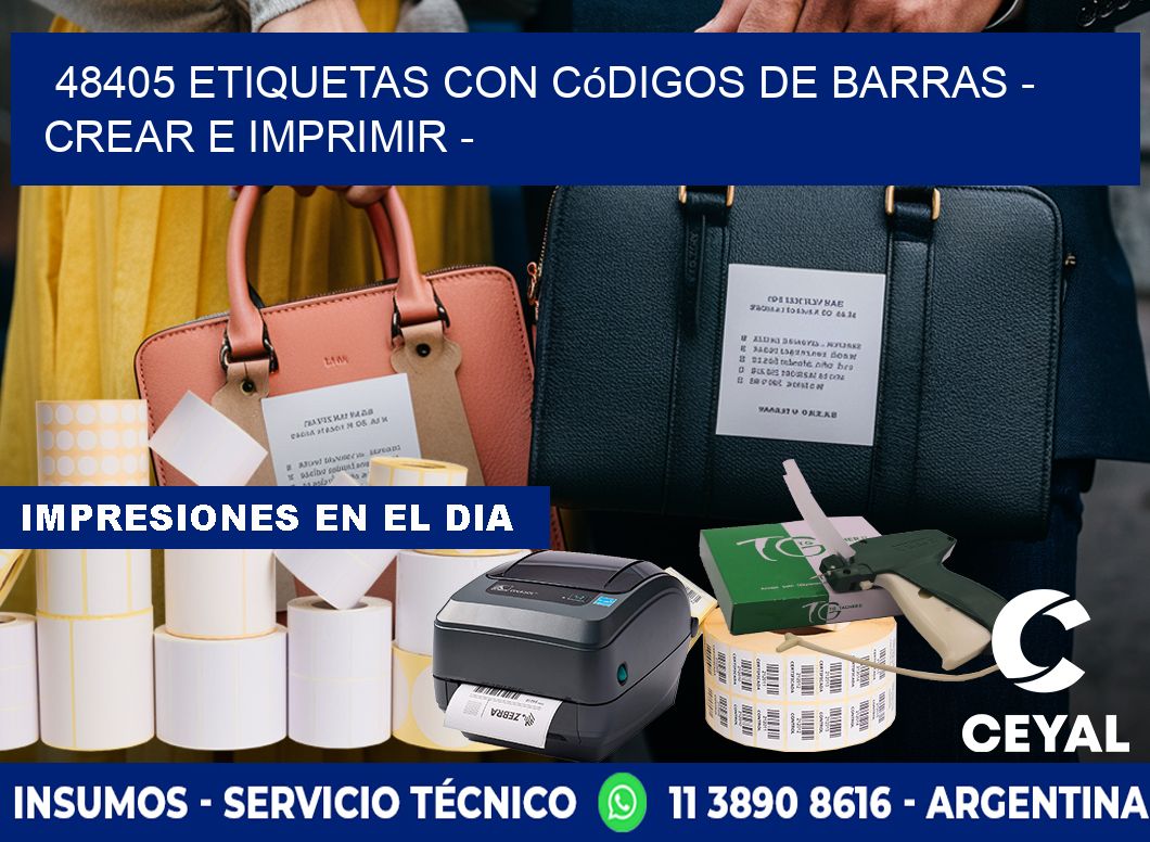 48405 etiquetas con códigos de barras - Crear e imprimir -