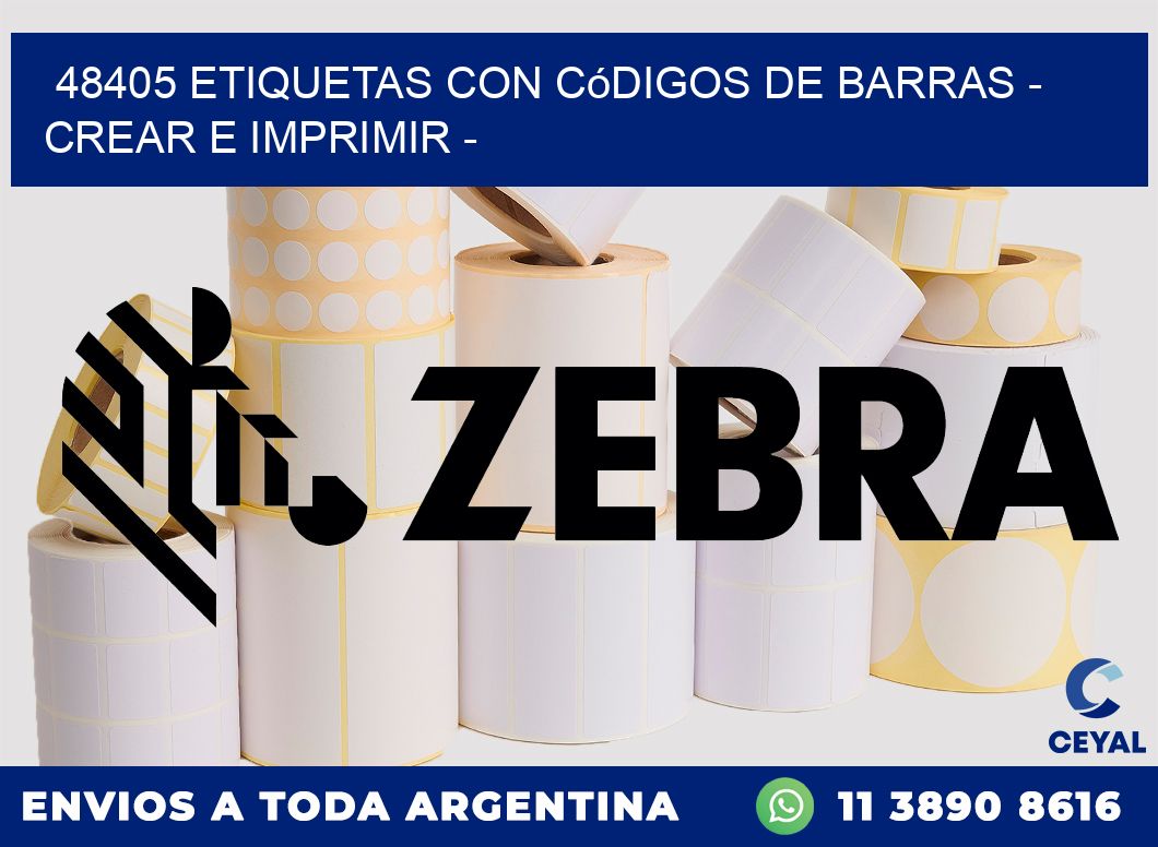 48405 etiquetas con códigos de barras - Crear e imprimir -
