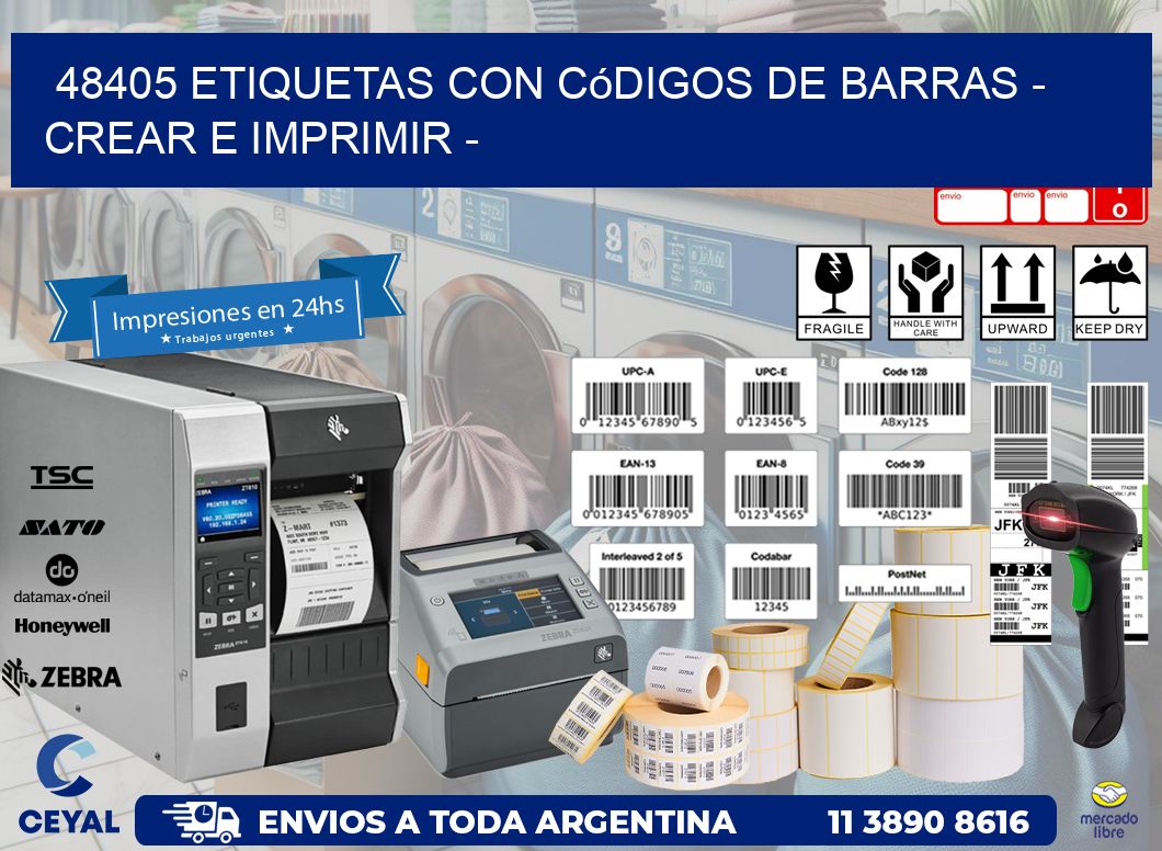 48405 etiquetas con códigos de barras - Crear e imprimir -