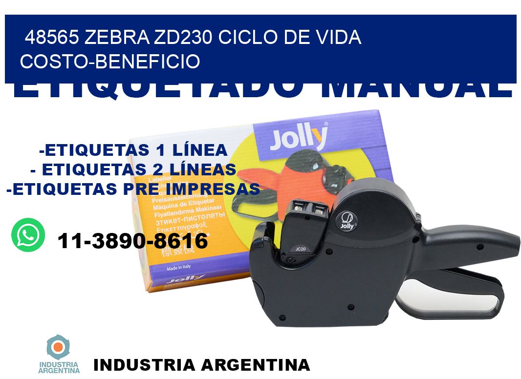 48565 Zebra ZD230 ciclo de vida costo-beneficio