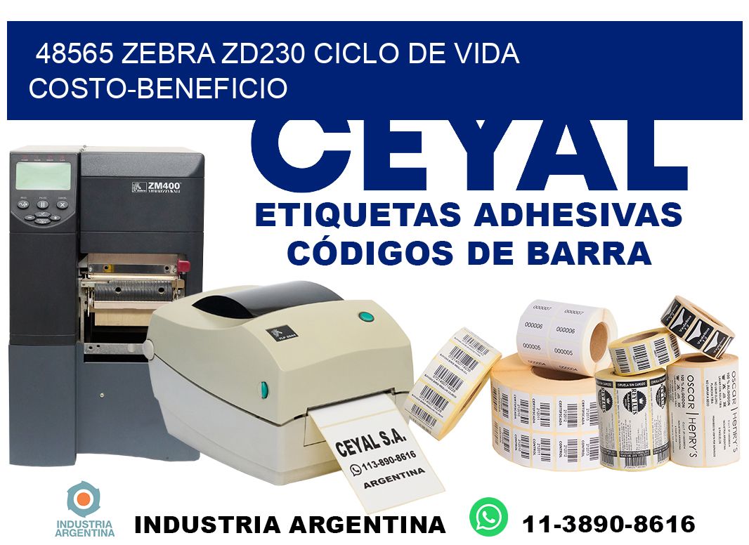 48565 Zebra ZD230 ciclo de vida costo-beneficio