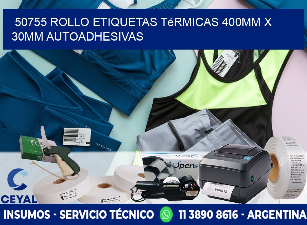50755 Rollo Etiquetas Térmicas 400mm X 30mm Autoadhesivas