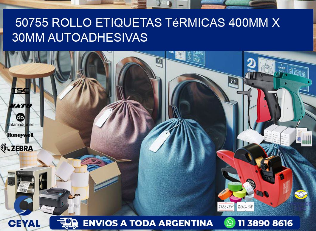 50755 Rollo Etiquetas Térmicas 400mm X 30mm Autoadhesivas