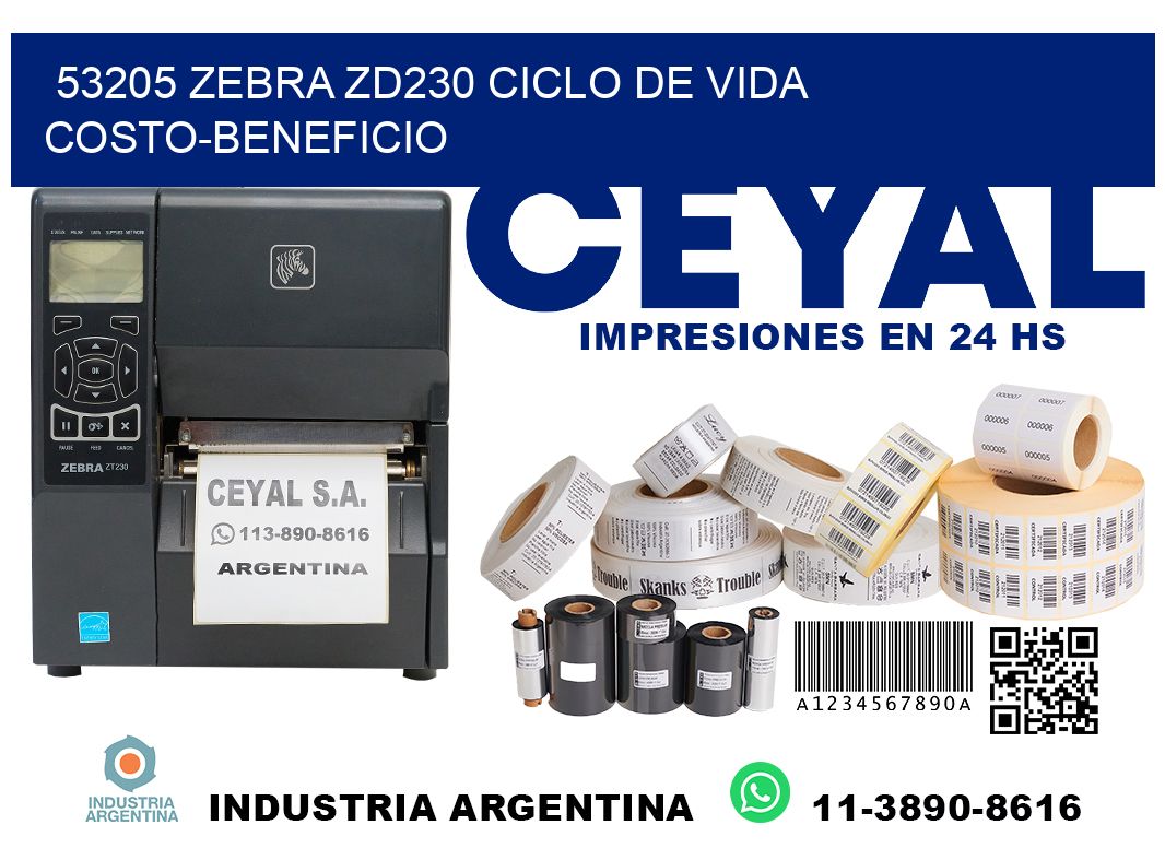 53205 Zebra ZD230 ciclo de vida costo-beneficio