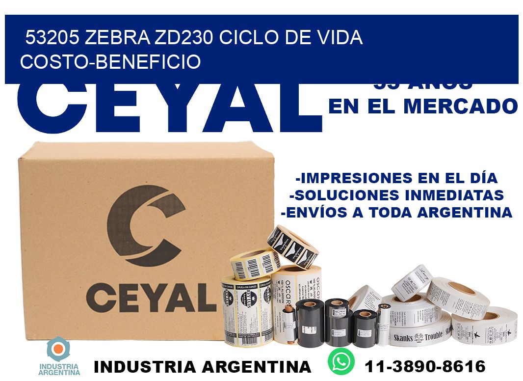 53205 Zebra ZD230 ciclo de vida costo-beneficio