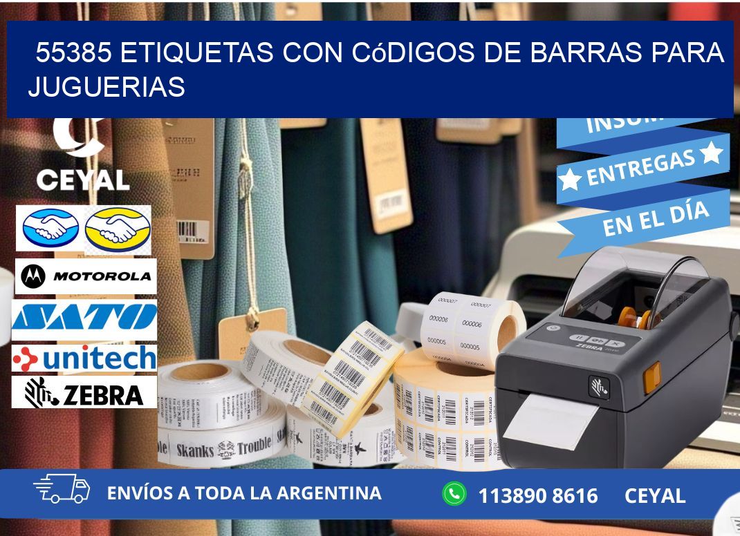 55385 etiquetas con códigos de barras para juguerias