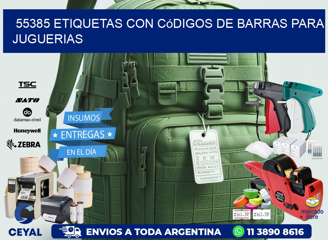 55385 etiquetas con códigos de barras para juguerias