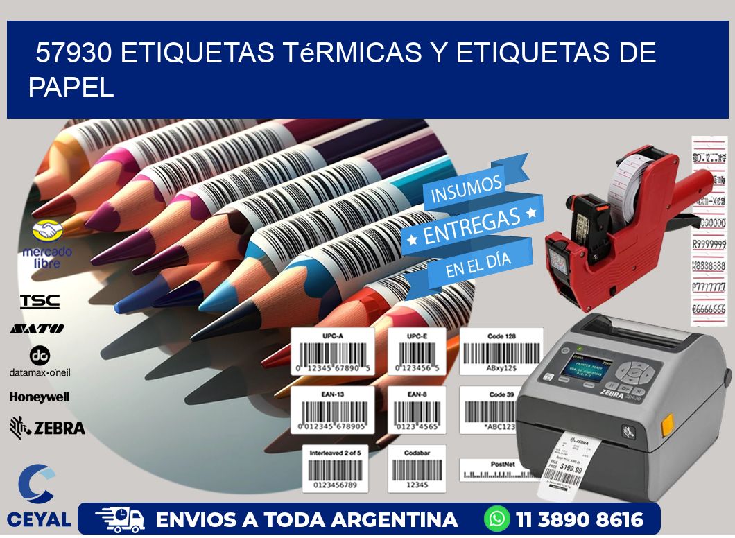57930 etiquetas térmicas y etiquetas de papel