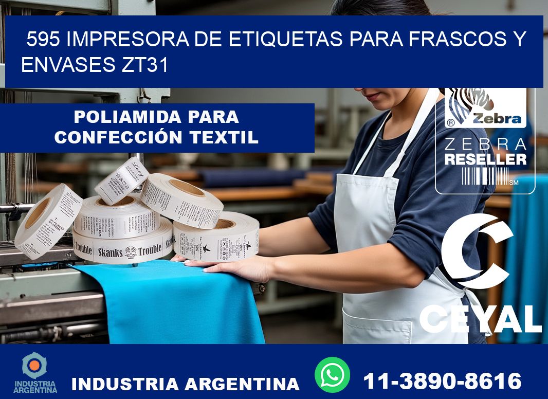 595 impresora de etiquetas para frascos y envases ZT31