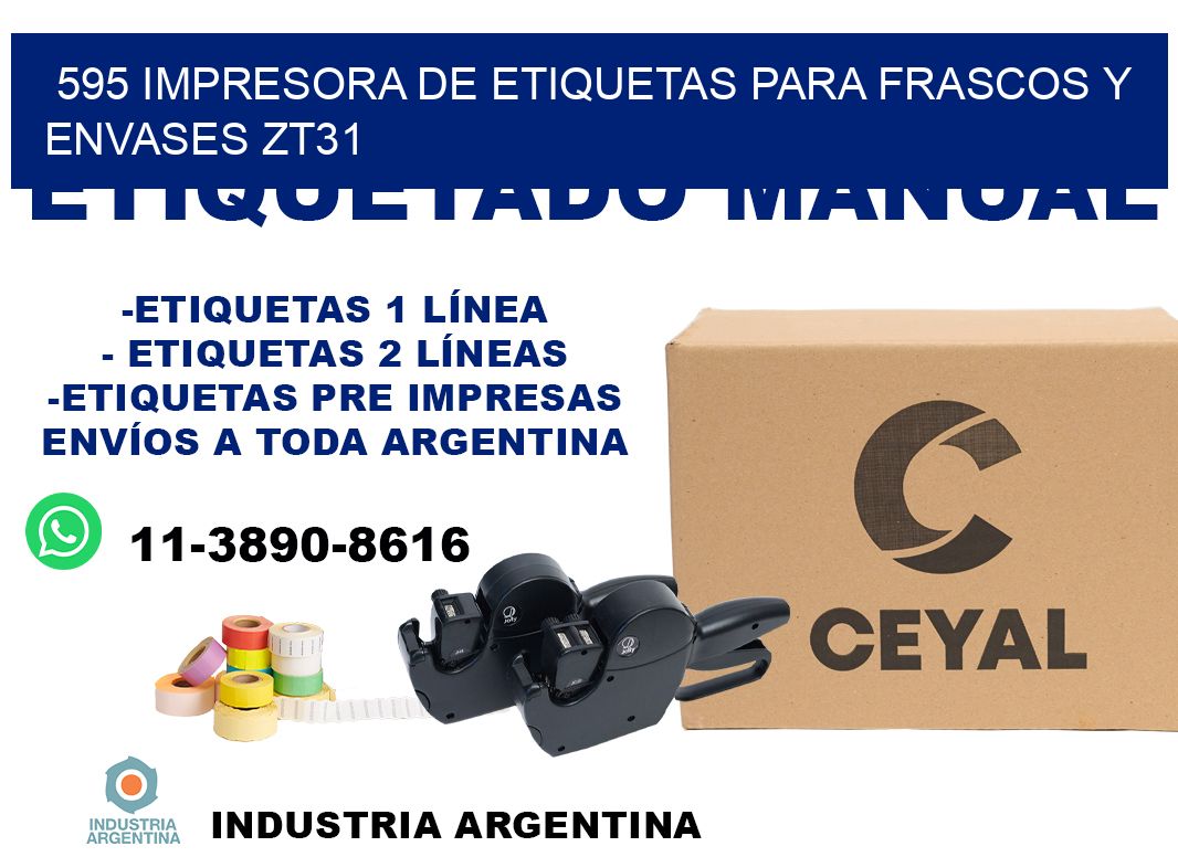 595 impresora de etiquetas para frascos y envases ZT31