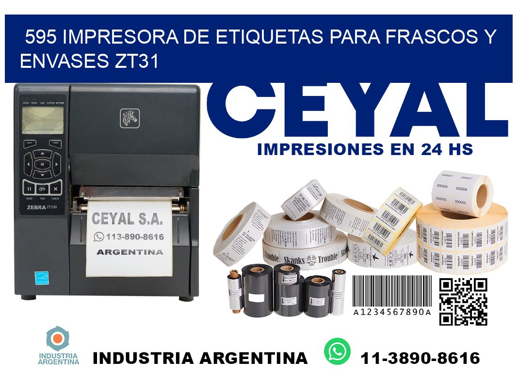 595 impresora de etiquetas para frascos y envases ZT31