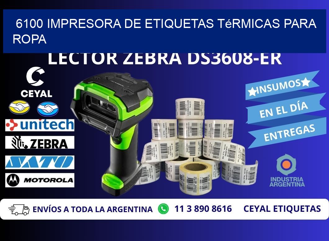 6100 impresora de etiquetas térmicas para ropa