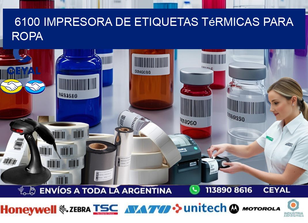 6100 impresora de etiquetas térmicas para ropa