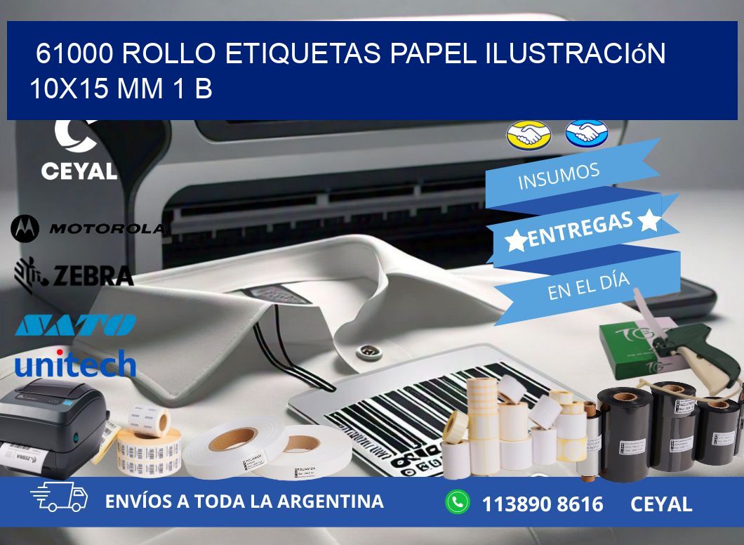 61000 Rollo Etiquetas Papel Ilustración 10x15 Mm 1 B