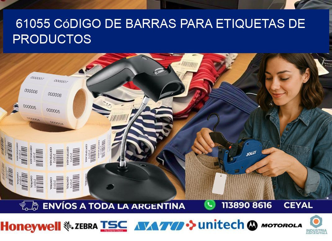 61055 código de barras para etiquetas de productos
