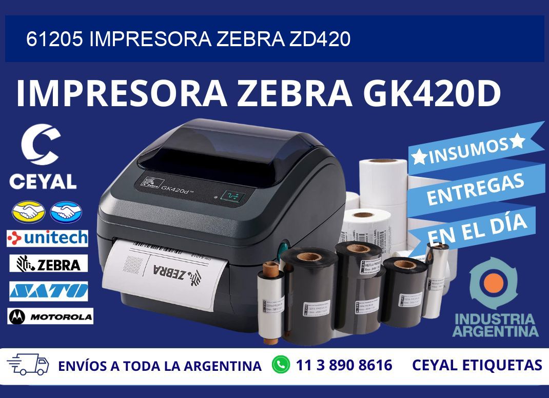 61205 Impresora Zebra ZD420