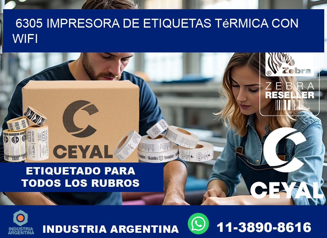 6305 impresora de etiquetas térmica con wifi