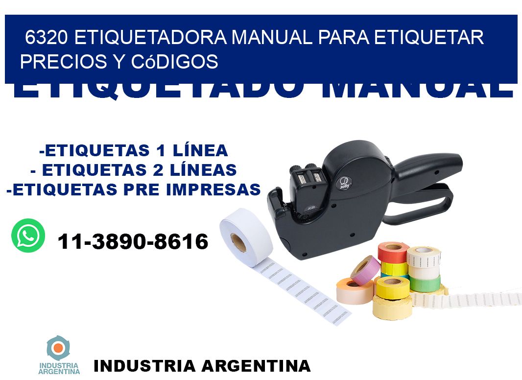 6320 etiquetadora manual para etiquetar precios y códigos