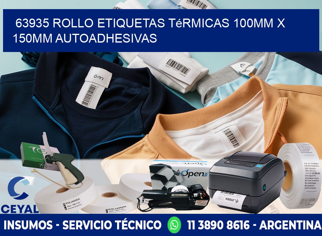63935 Rollo Etiquetas Térmicas 100mm X 150mm Autoadhesivas