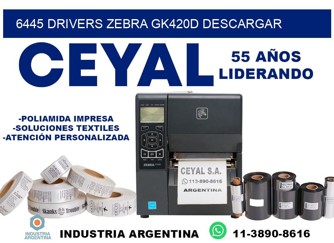 6445 drivers zebra gk420d descargar