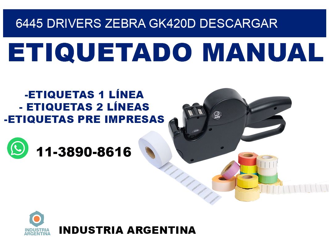6445 drivers zebra gk420d descargar