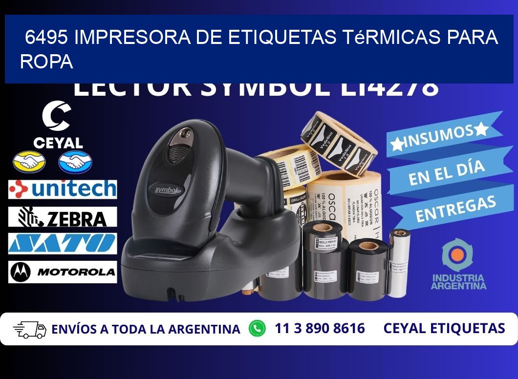 6495 impresora de etiquetas térmicas para ropa