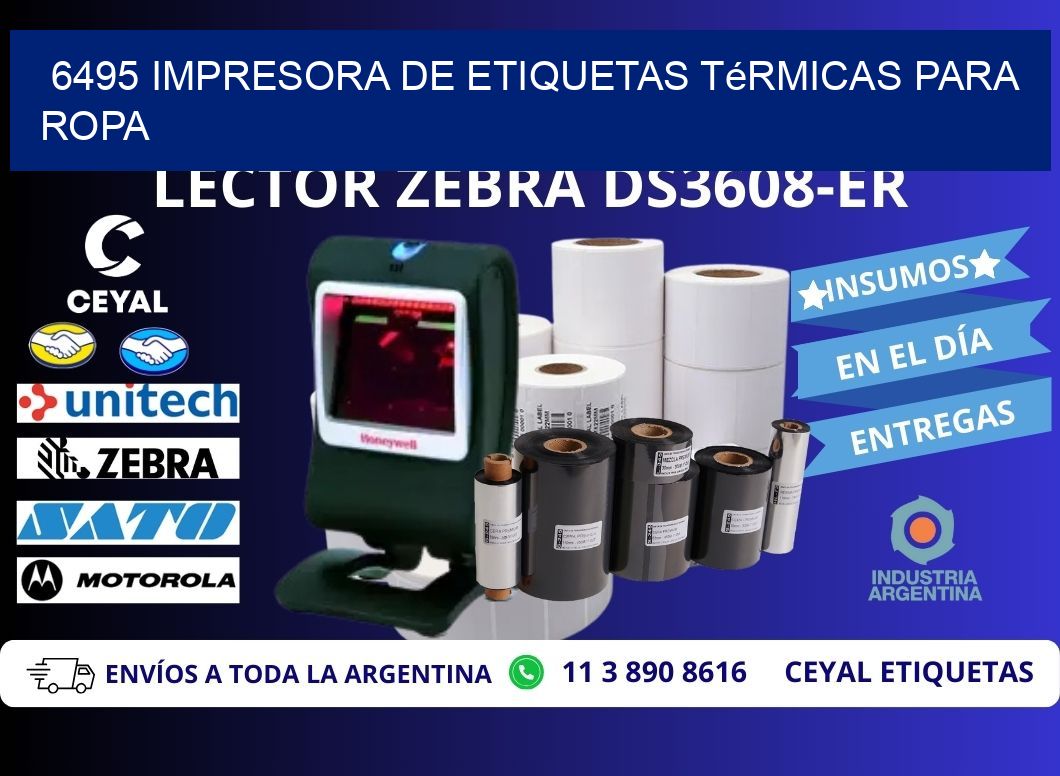 6495 impresora de etiquetas térmicas para ropa