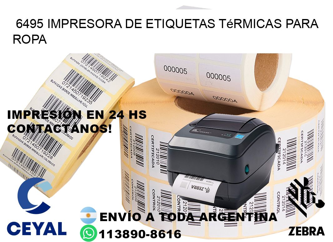 6495 impresora de etiquetas térmicas para ropa