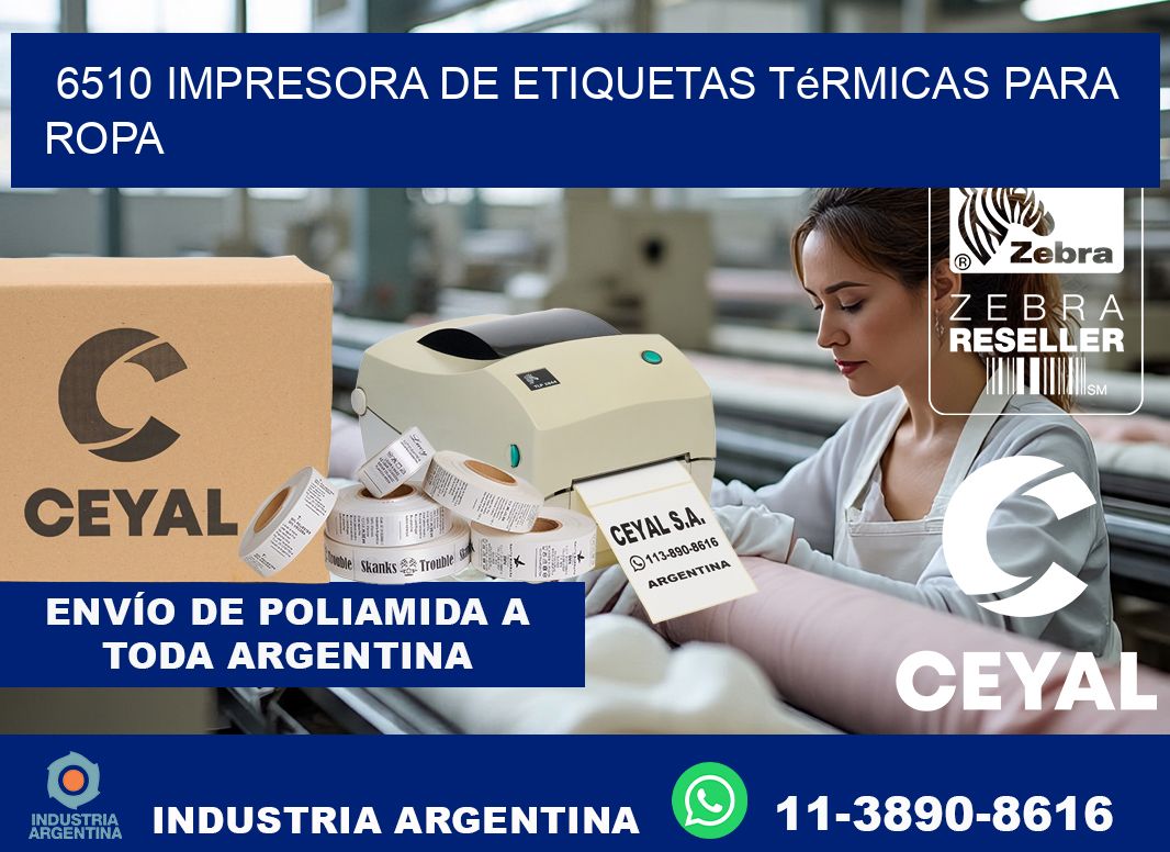 6510 impresora de etiquetas térmicas para ropa