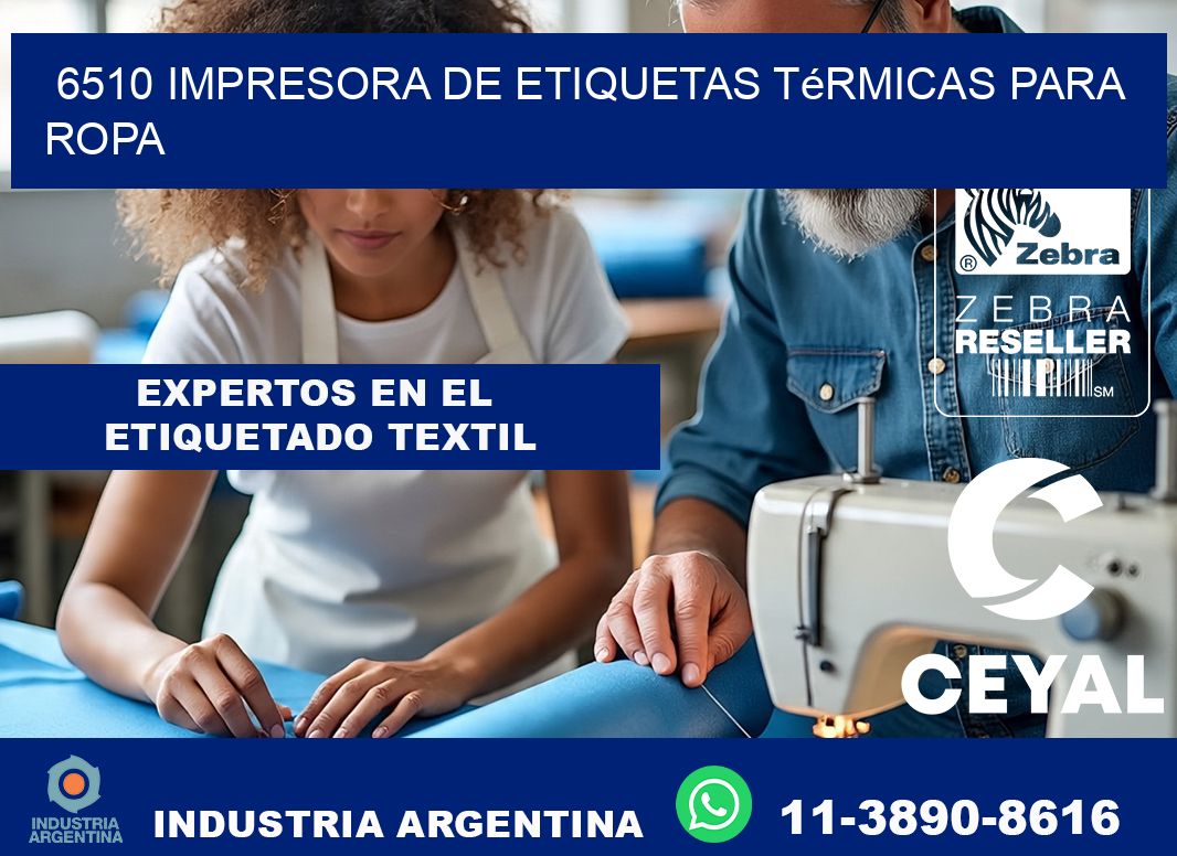 6510 impresora de etiquetas térmicas para ropa