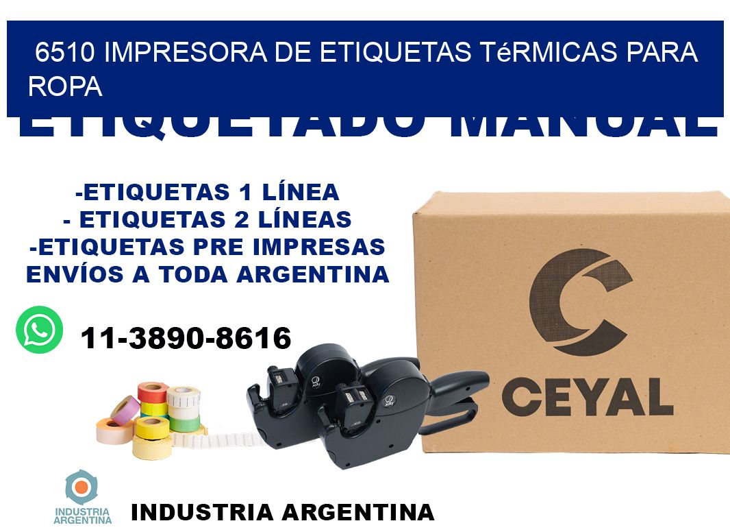 6510 impresora de etiquetas térmicas para ropa